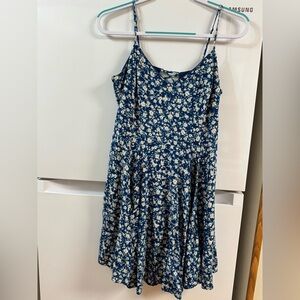 Xhilaration Blue and White Floral Dress